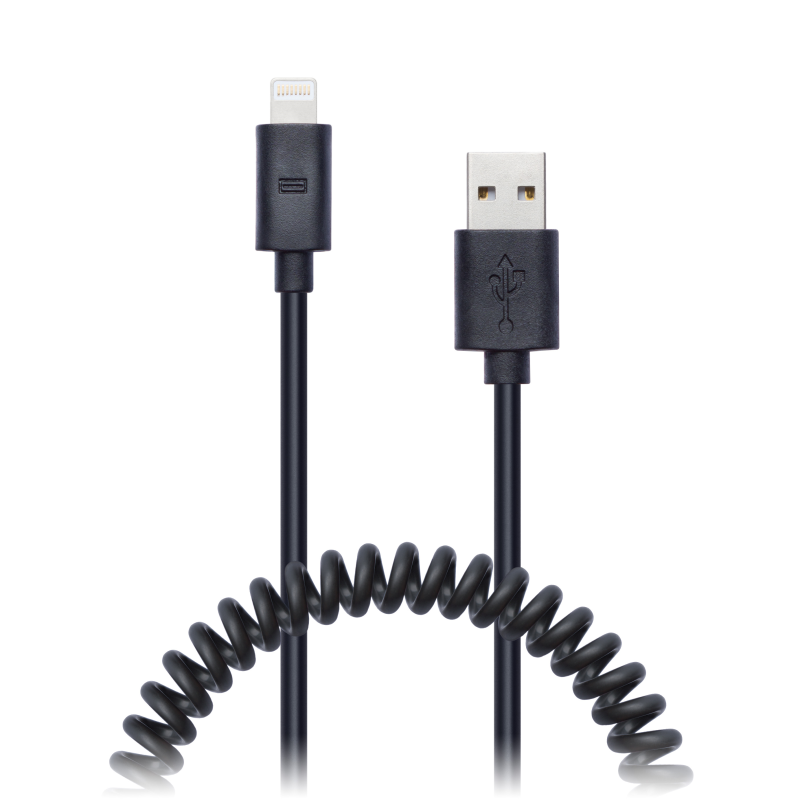 Wirez Curly USB-A -> Lightning BLACK