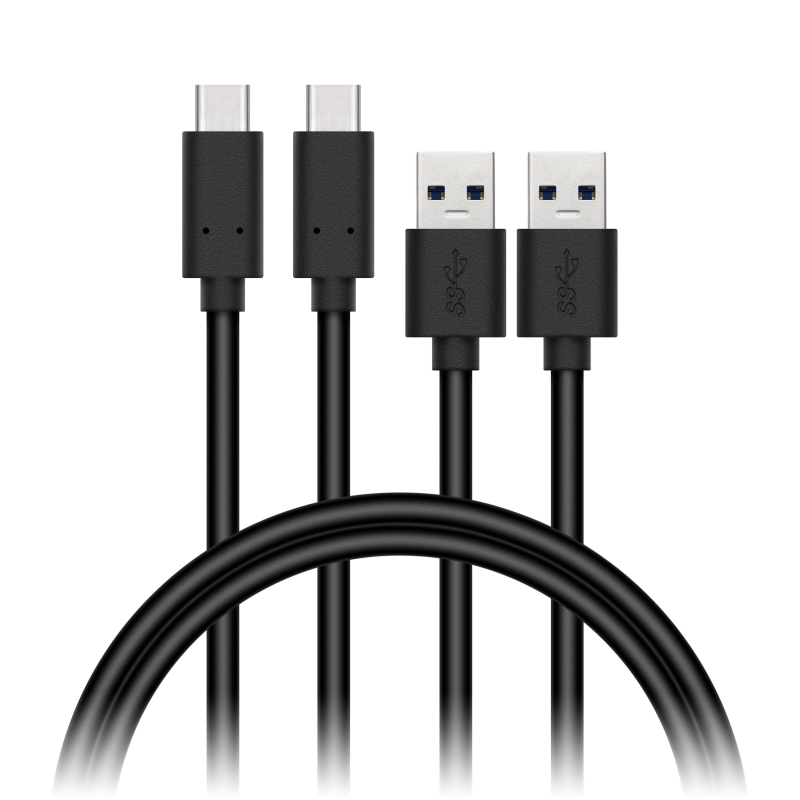 WirezDouble USB-A -> USB-C BLACK