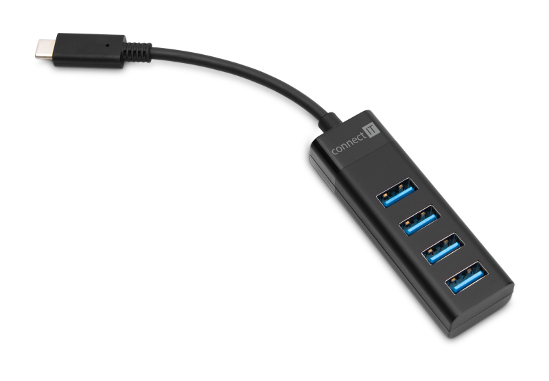 HUB QUATTRO USB-C, Čierny