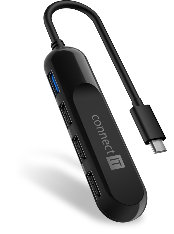 Concentrador Quattro Premium USB-C NEGRO